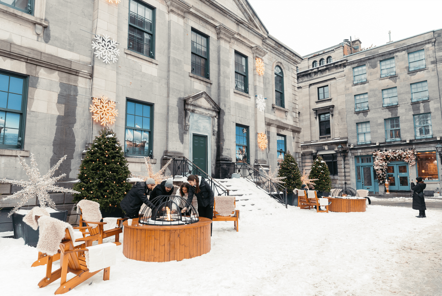 Station hivernale Saint-Paul Ouest et Aires de repos dans le Vieux-Montréal
