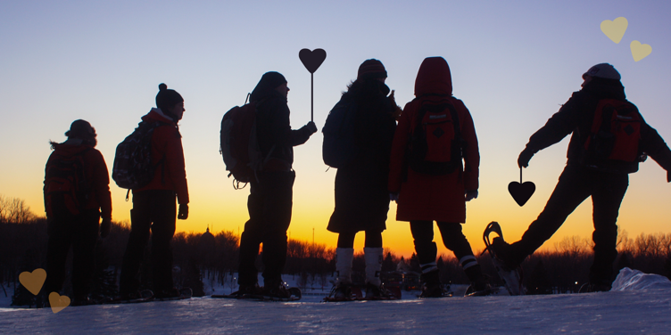 Randonnée spéciale Saint-Valentin en raquettes