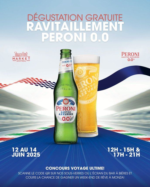 Ravitaillement en PERONI 0.0 au Time Out Market Montréal