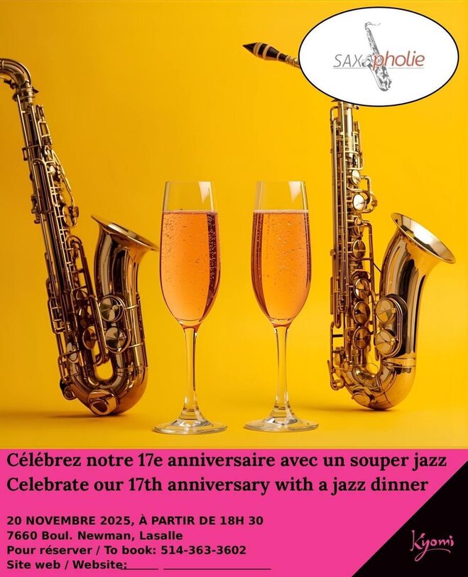 Celebrate Our 17th Anniversary with a Jazz Dinner at Kyomi